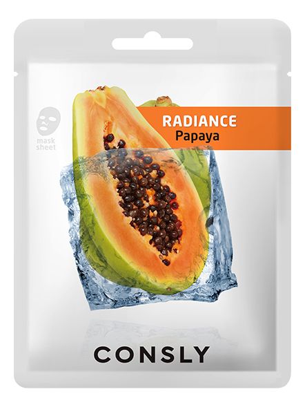 Маска тканевая с экстрактом папайи выравнивающая тон кожи CNS Papaya Radiance Mask 20 мл