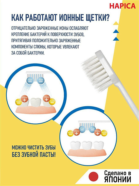 Щетка зубная ионная электрическая с щетинками разной длины Hapica Minus-ion DBM-1H