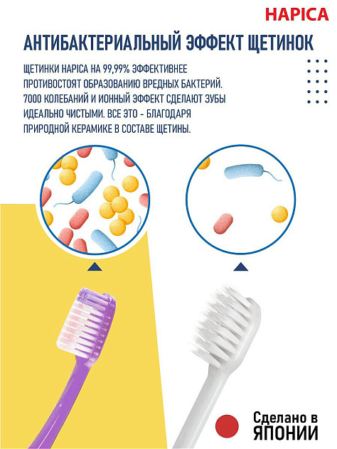 Щетка зубная ионная электрическая с щетинками разной длины Hapica Minus-ion DBM-1H