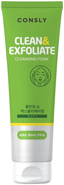 Пенка для умывания отшелушивающая с кислотами AHA, BHA, PHA CONSLY CNS FOAM, 120 мл