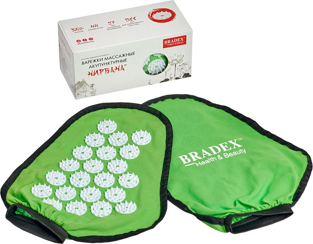 Варежки массажные акупунктурные НИРВАНА "BRADEX"